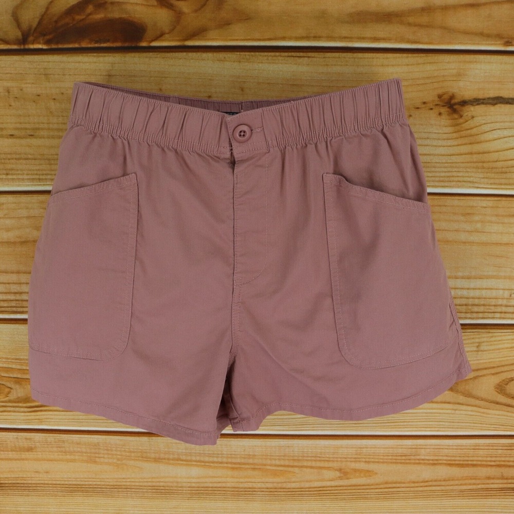Stitch Star Casual Shorts Womens L Mauve Pink Elastic Waist Pockets‎ Cotton Bl.